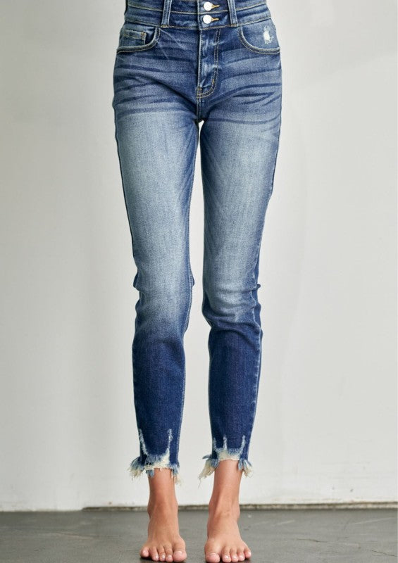 AT1090SKM High Rise Double Waist Band Ankle Skinny