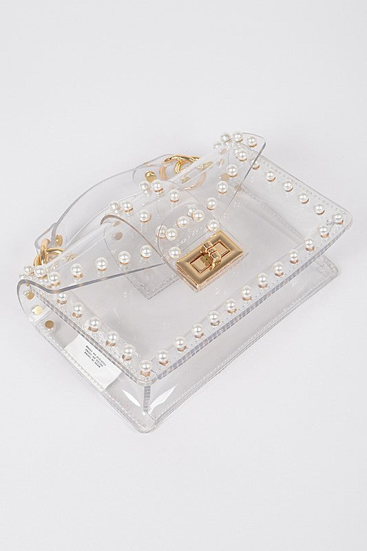 Pearl Stud Clear Stadium Bag