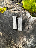 Botanical Leaf Rectangle Earrings — Recycled Sterling Silver