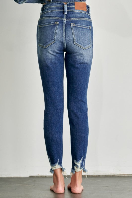 AT1090SKM High Rise Double Waist Band Ankle Skinny