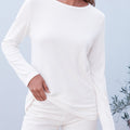 Women's Breathable Soft Stretch Round Neck Long Sleeve T-Shirt -