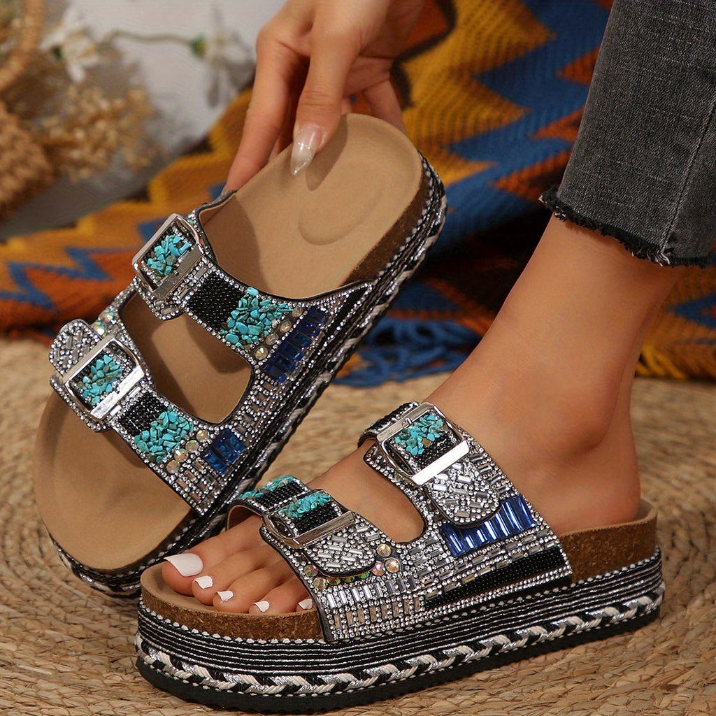Women's Slip-On Platform Sandals, Comfortable and Stylish Outdoor Shoes