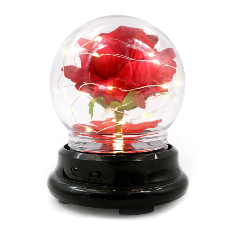 Eternal Real Rose Velvet Lantern Gift Box for Mom
