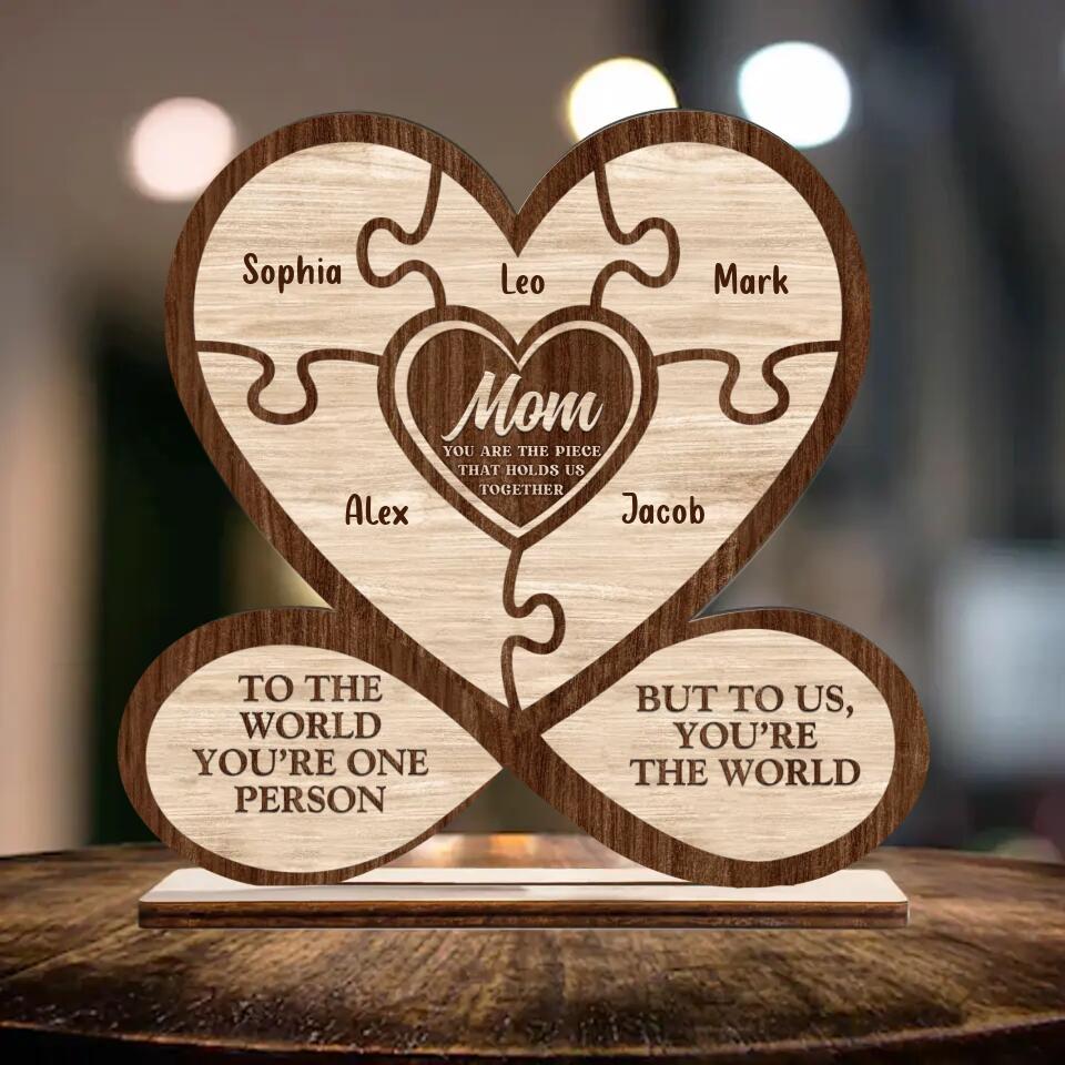 Personalized Mother Wooden Plaque | Up to 7 Children