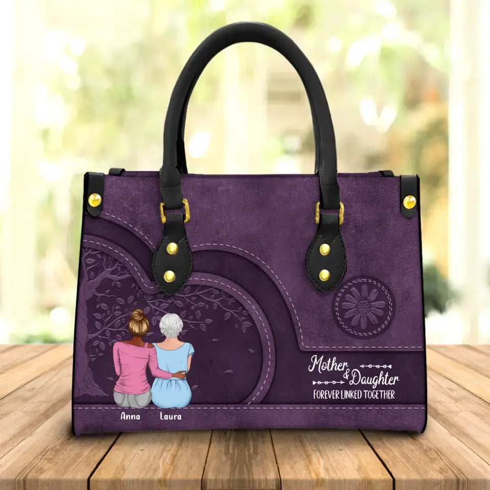 Personalized Mother & Daughters PU Leather Handbag