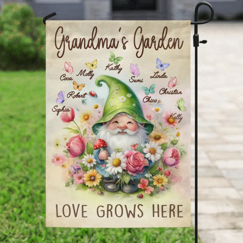 Personalized Grandma's Garden Flag Sign