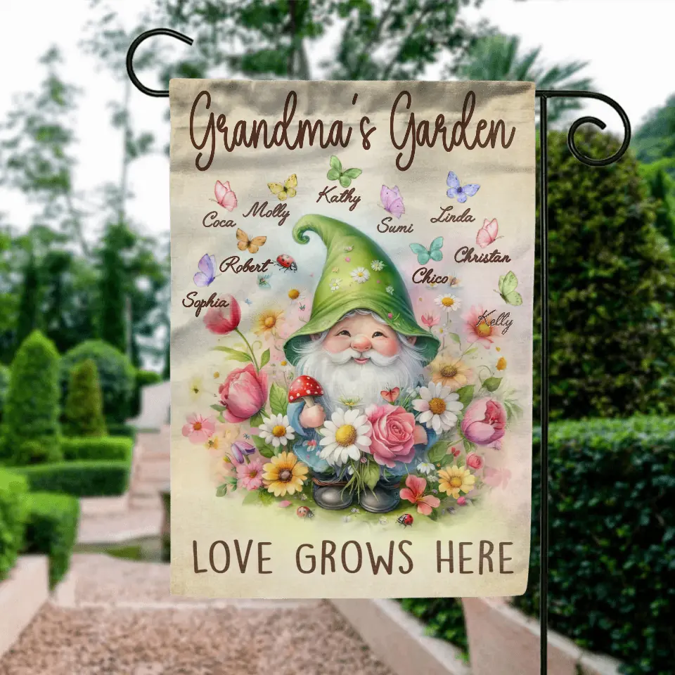 Personalized Grandma's Garden Flag Sign