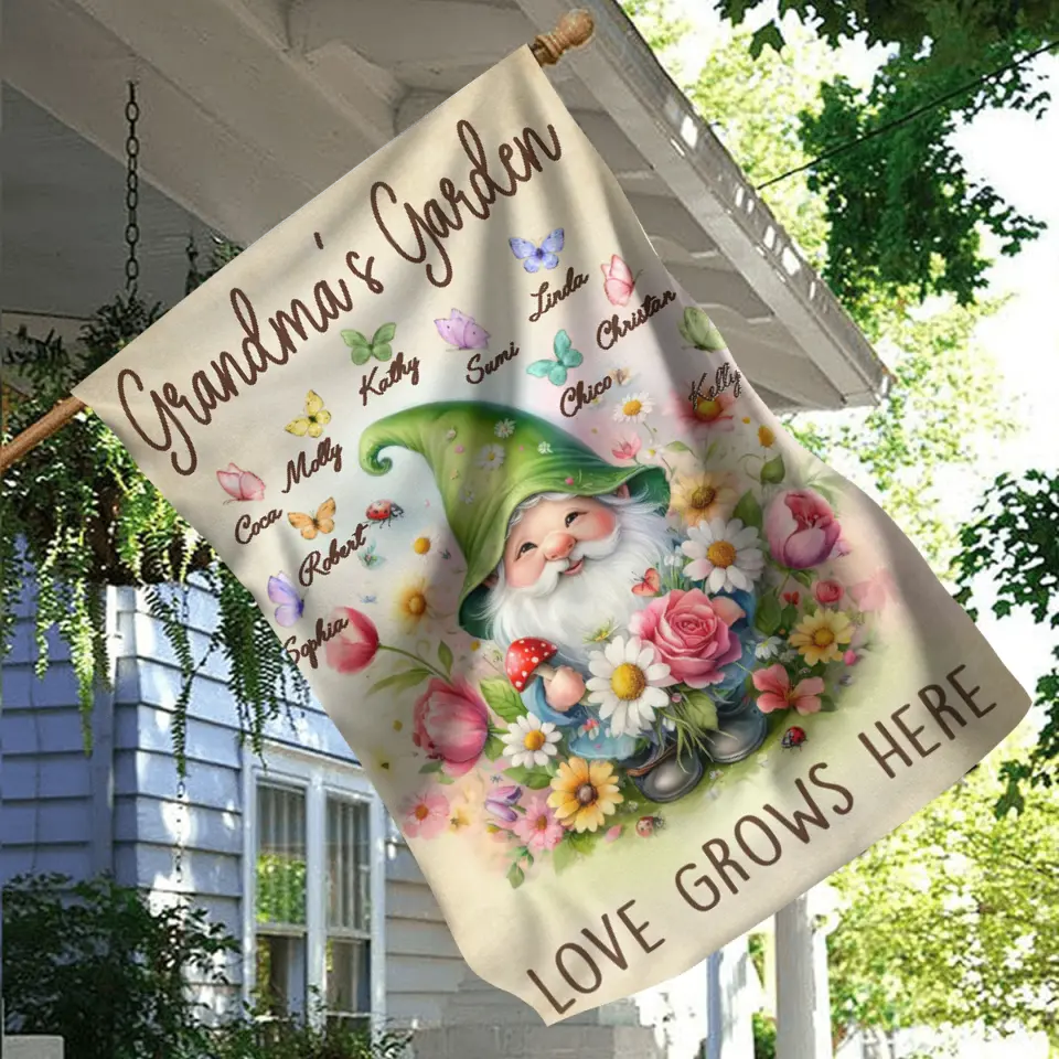 Personalized Grandma's Garden Flag Sign