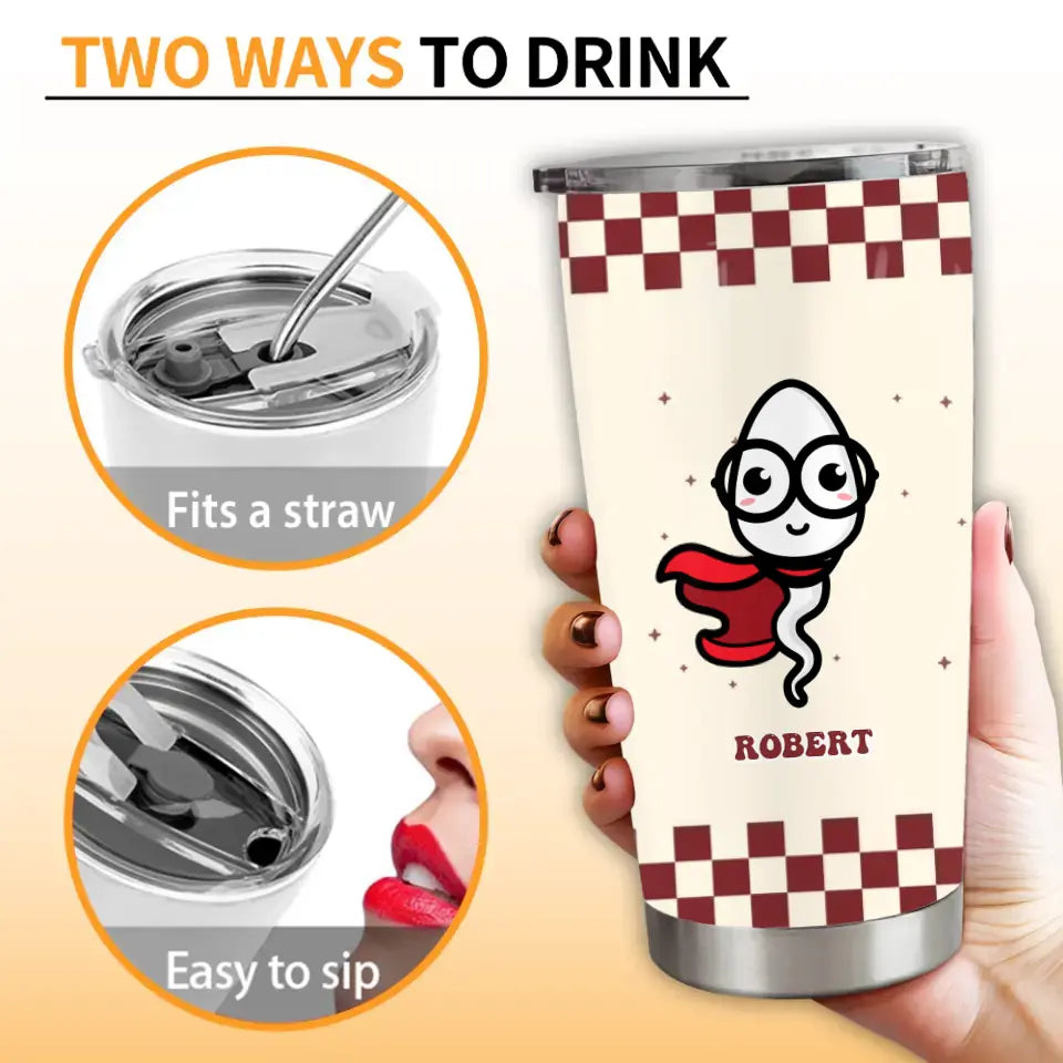 Funny Personalized Mom Tumbler – Thanks For Not Swallowing Us