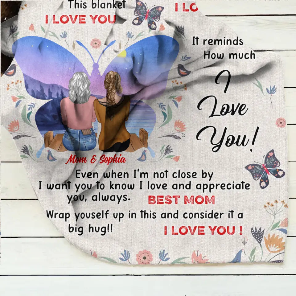 Personalized Mother & Daughter Fleece or Quilt Blanket | I Love You