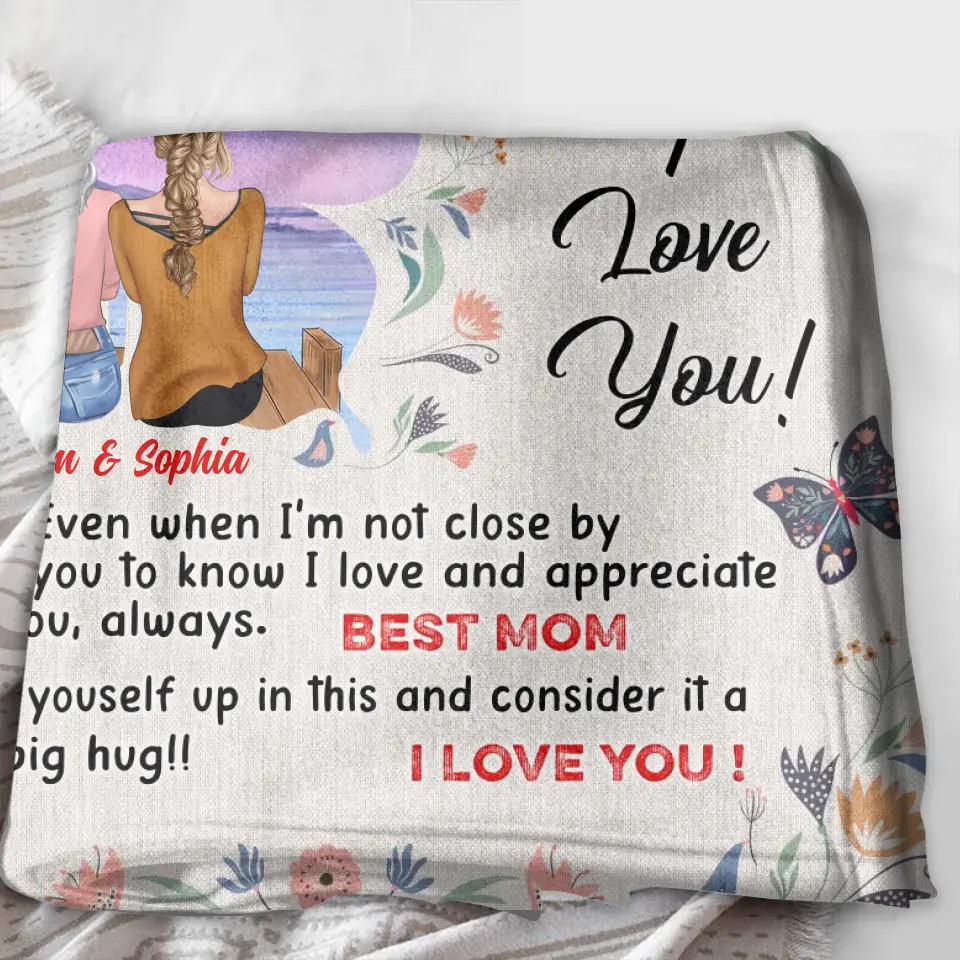 Personalized Mother & Daughter Fleece or Quilt Blanket | I Love You