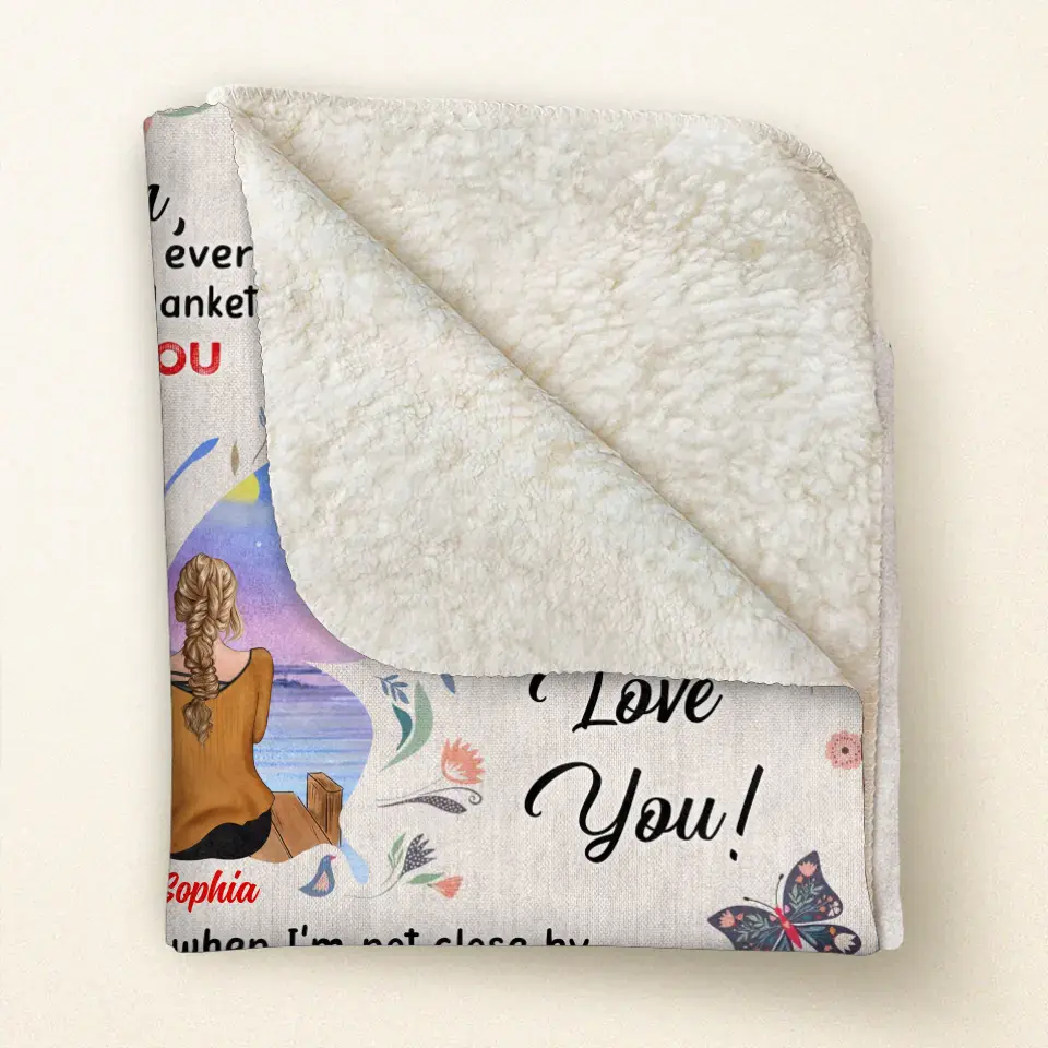 Personalized Mother & Daughter Fleece or Quilt Blanket | I Love You