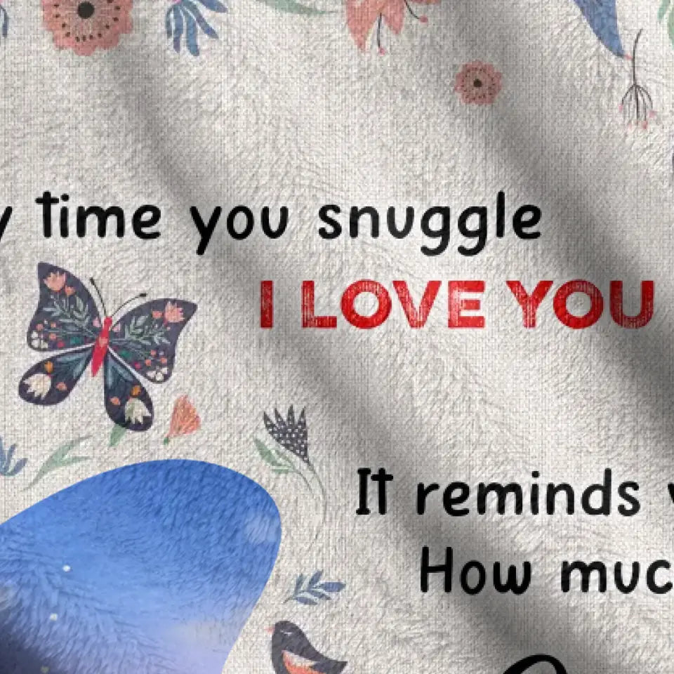 Personalized Mother & Daughter Fleece or Quilt Blanket | I Love You