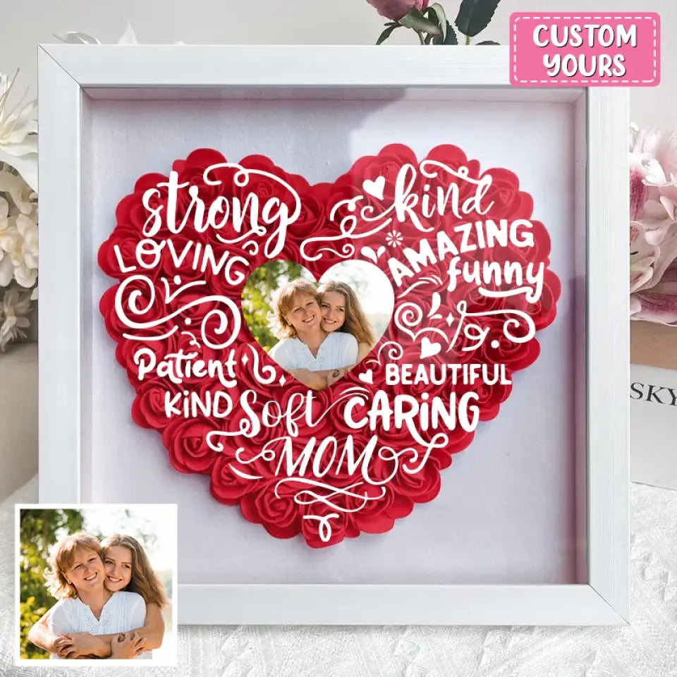 Personalized Mother Flower Shadow Box | Custom Keepsake Gift