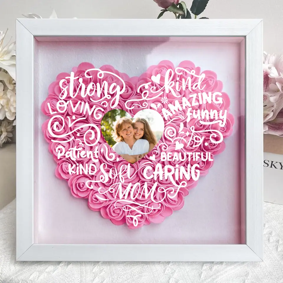 Personalized Mother Flower Shadow Box | Custom Keepsake Gift