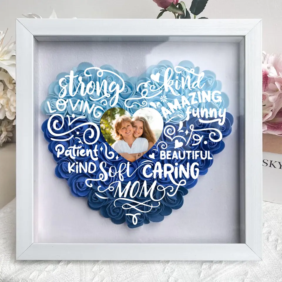 Personalized Mother Flower Shadow Box | Custom Keepsake Gift