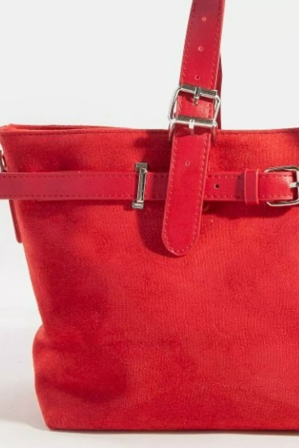 Fame Faux Leather Buckle Tote