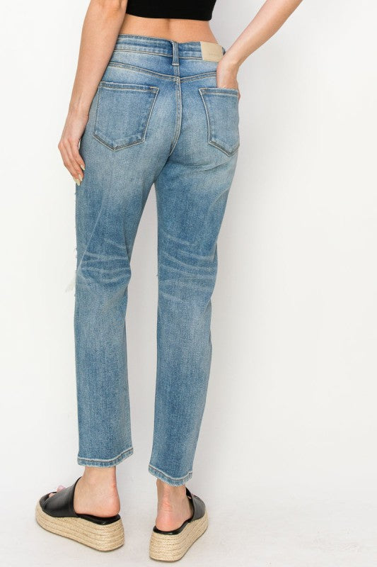AT1047MML High Rise Stretch Mom Jeans