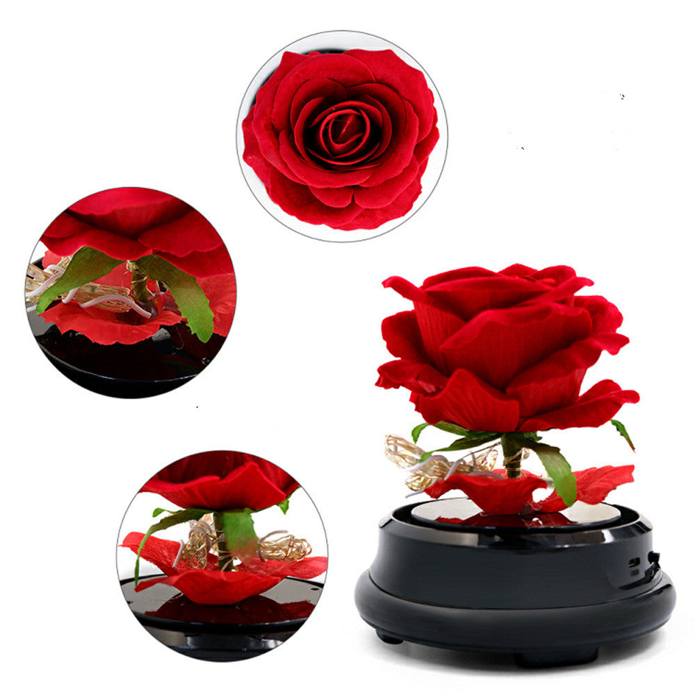 Eternal Real Rose Velvet Lantern Gift Box for Mom