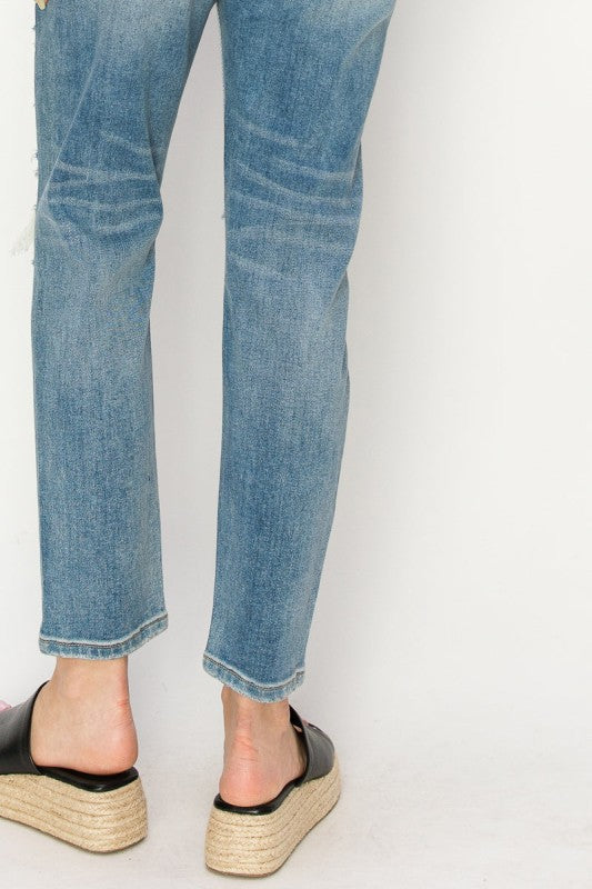 AT1047MML High Rise Stretch Mom Jeans