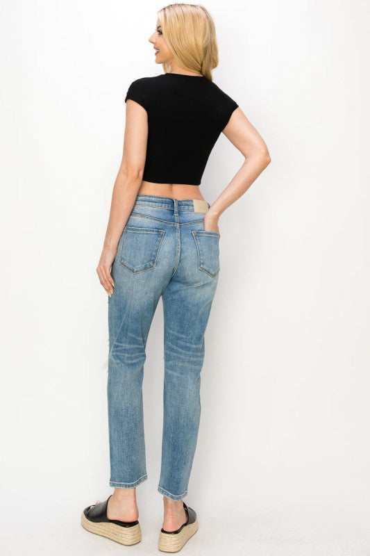AT1047MML High Rise Stretch Mom Jeans