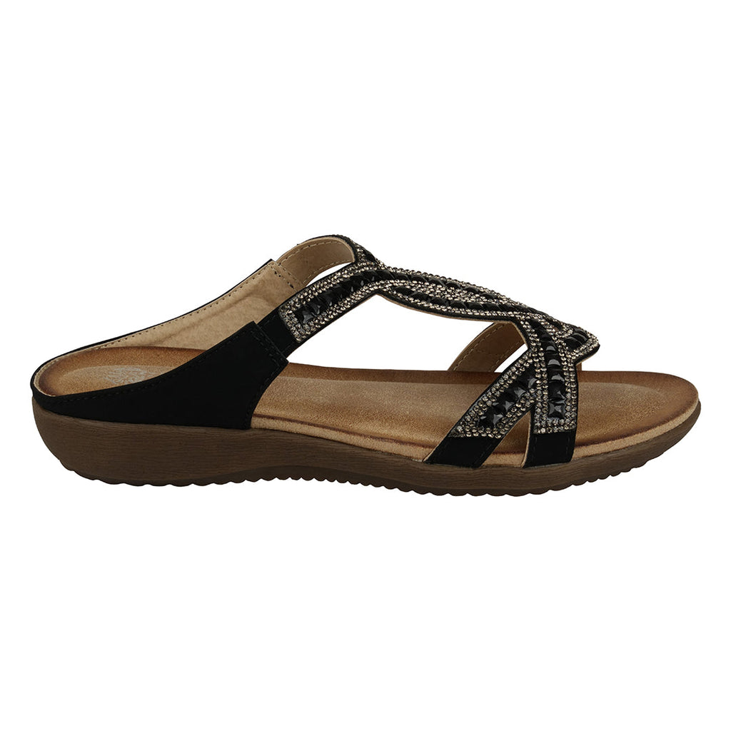 Alora Embellished Flat Slide Sandals