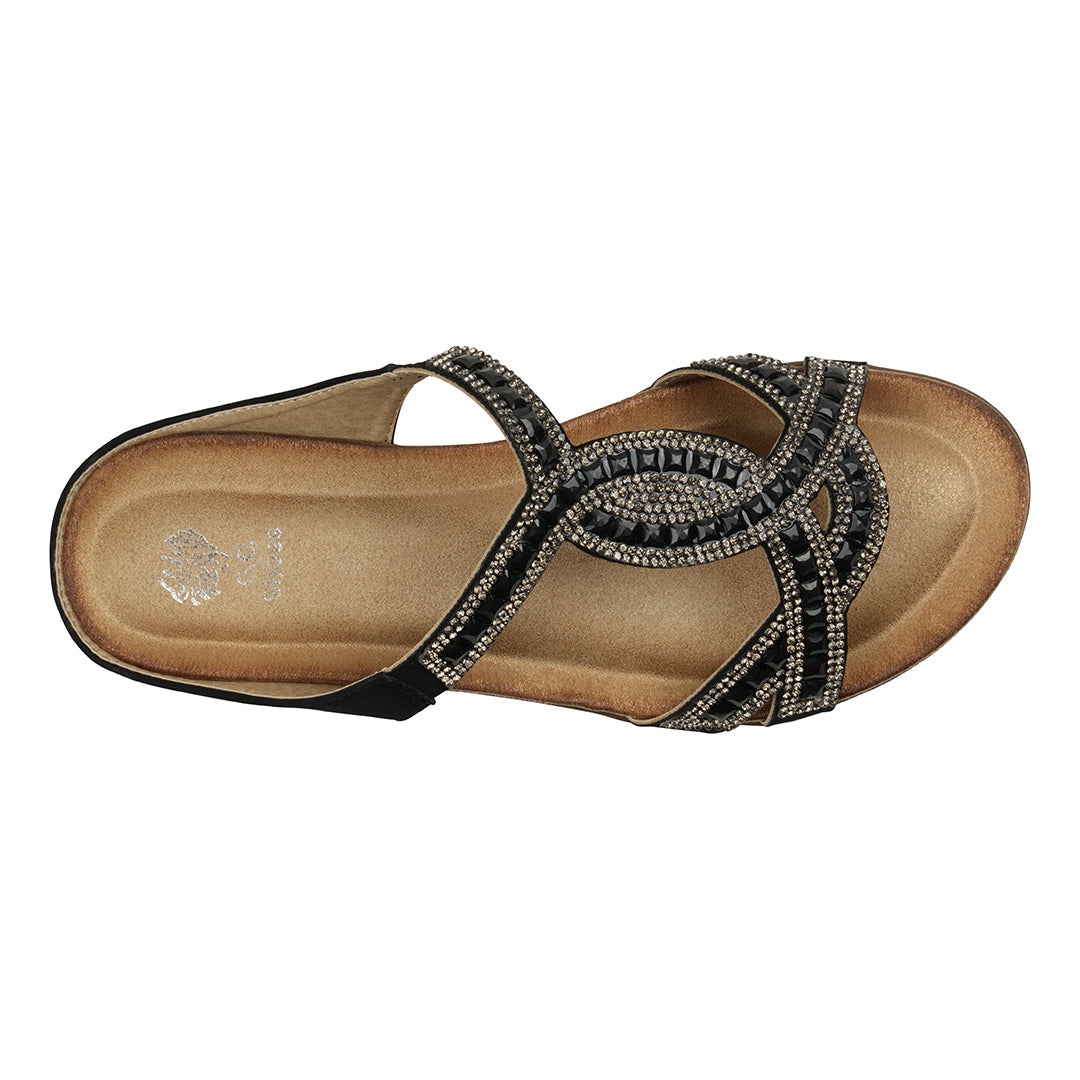 Alora Embellished Flat Slide Sandals