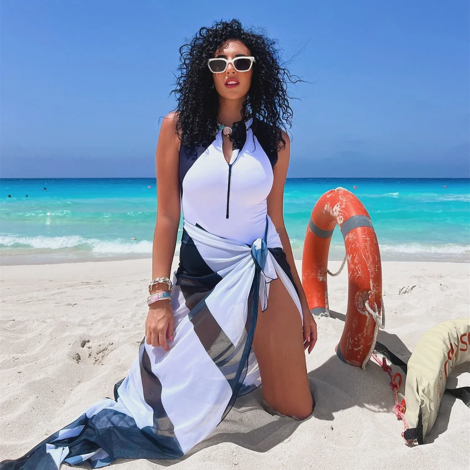 Ash UV-Protection One-Piece Swimsuit