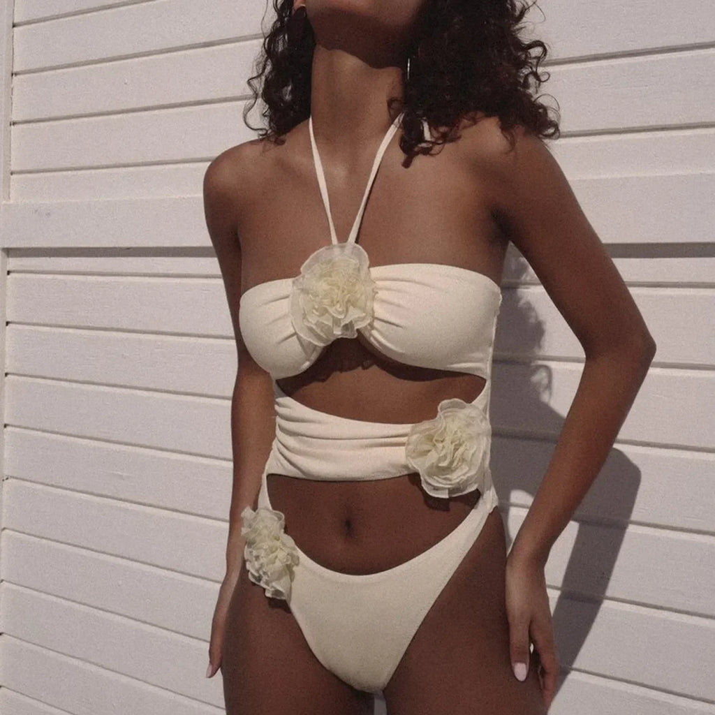 Floral Cutout One-Piece Swimsuit