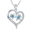 Mom & Daughter Sea Turtle Heart Love Pendant Necklace