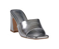 Soho Silver Square-Toe Heeled Sandals