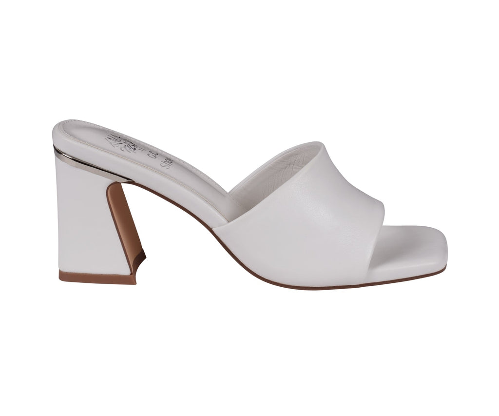 Soho White Square-Toe Heeled Sandals