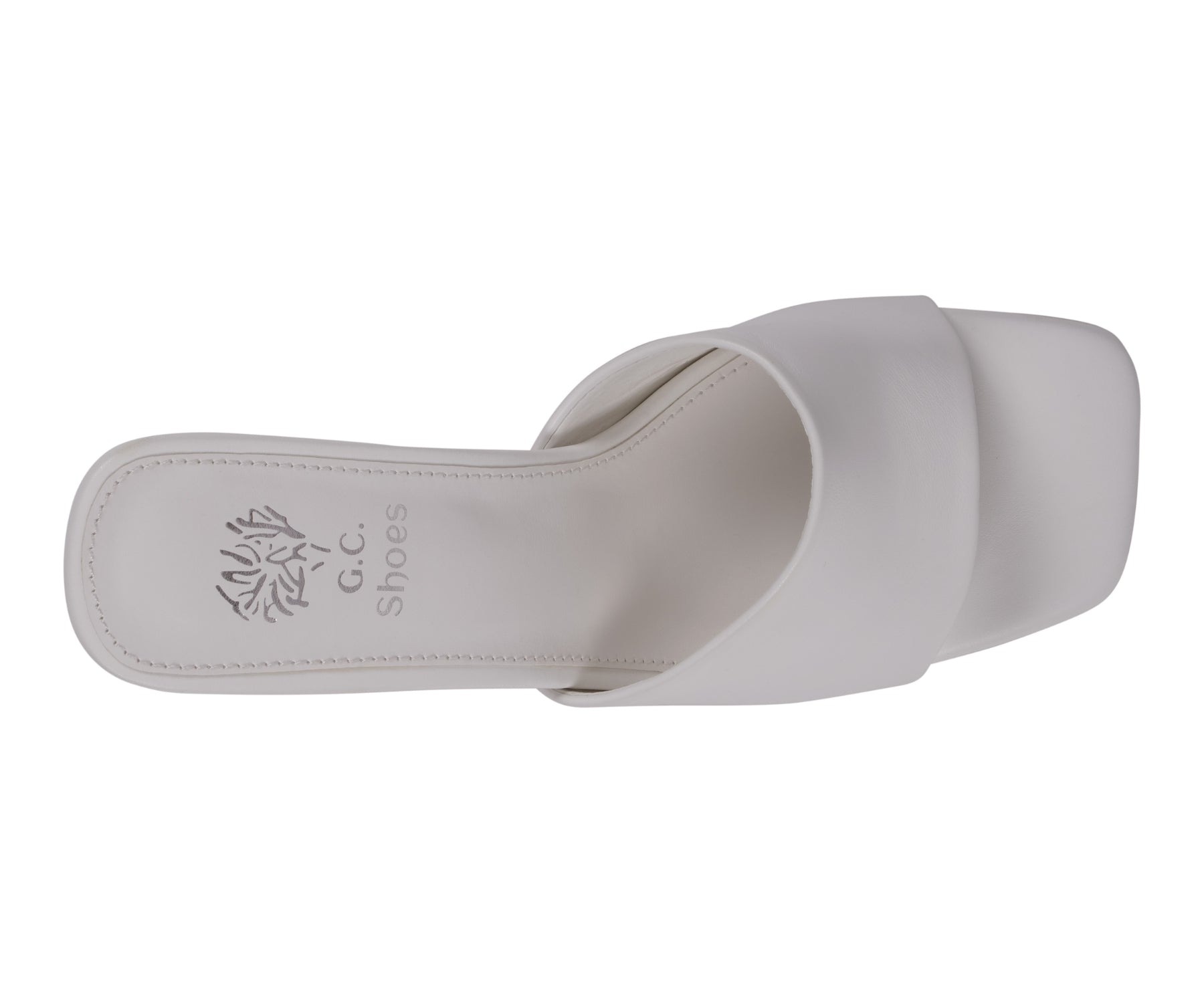 Soho White Square-Toe Heeled Sandals
