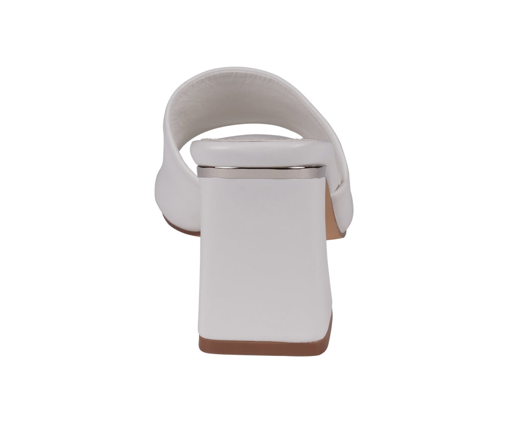 Soho White Square-Toe Heeled Sandals