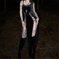 Velvet High-Slit Cross-Back Dress