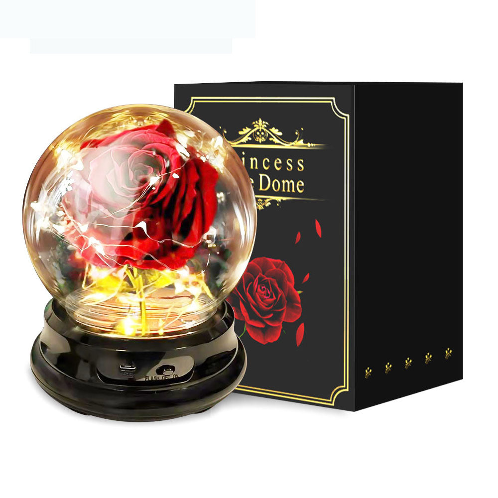 Eternal Real Rose Velvet Lantern Gift Box for Mom