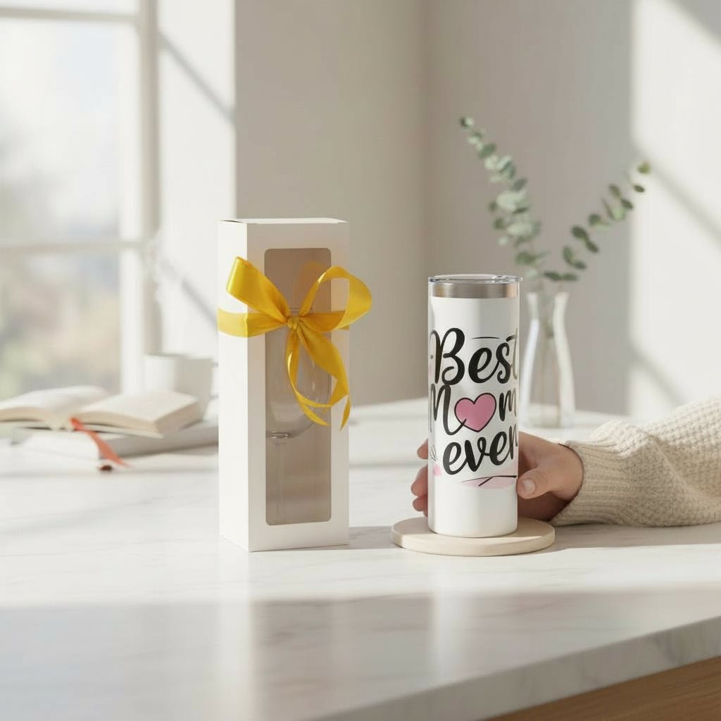 Best Mom Ever 20oz White Skinny Insulated Tumbler