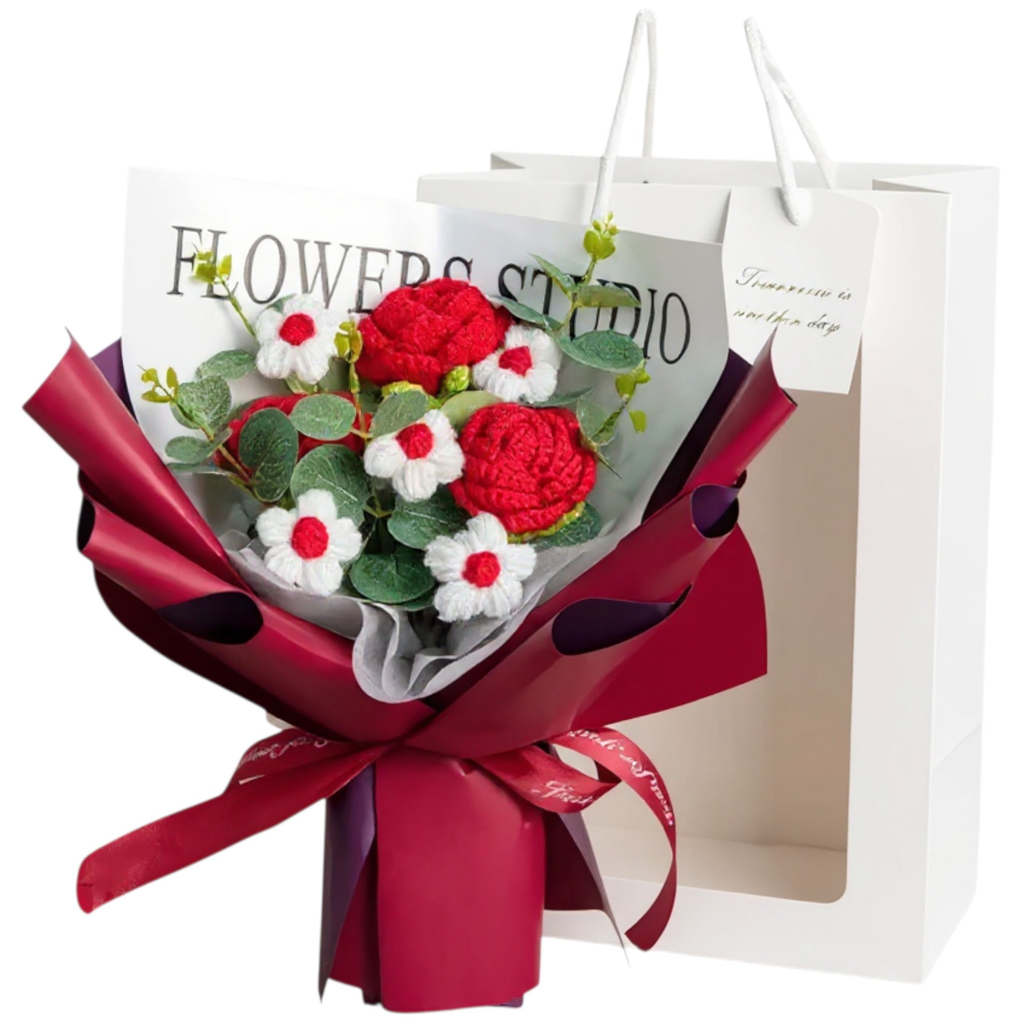 Crochet Rose Bouquet with LED Lights | Handmade Floral Gift