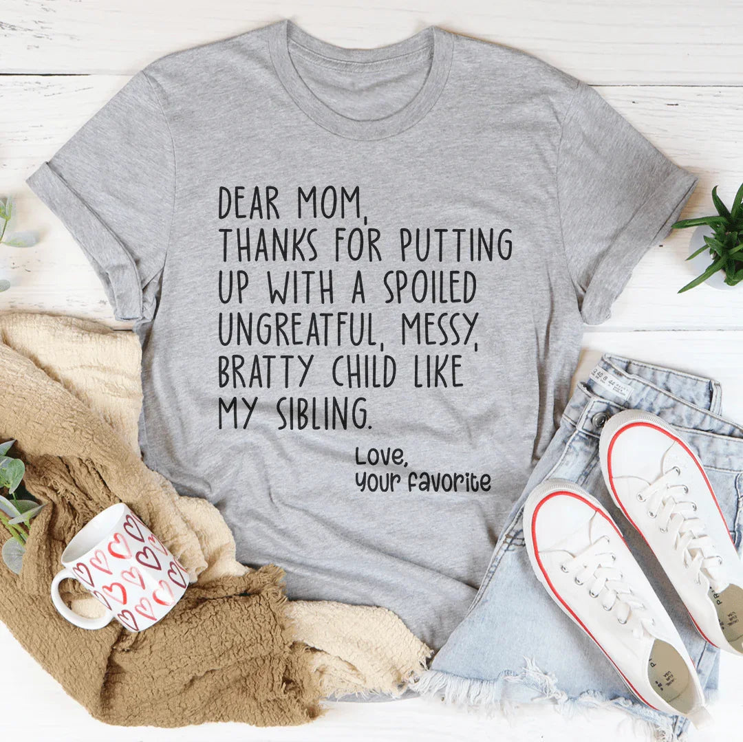 Dear Mom Graphic T-Shirt | Heartfelt Mother's Day Tee
