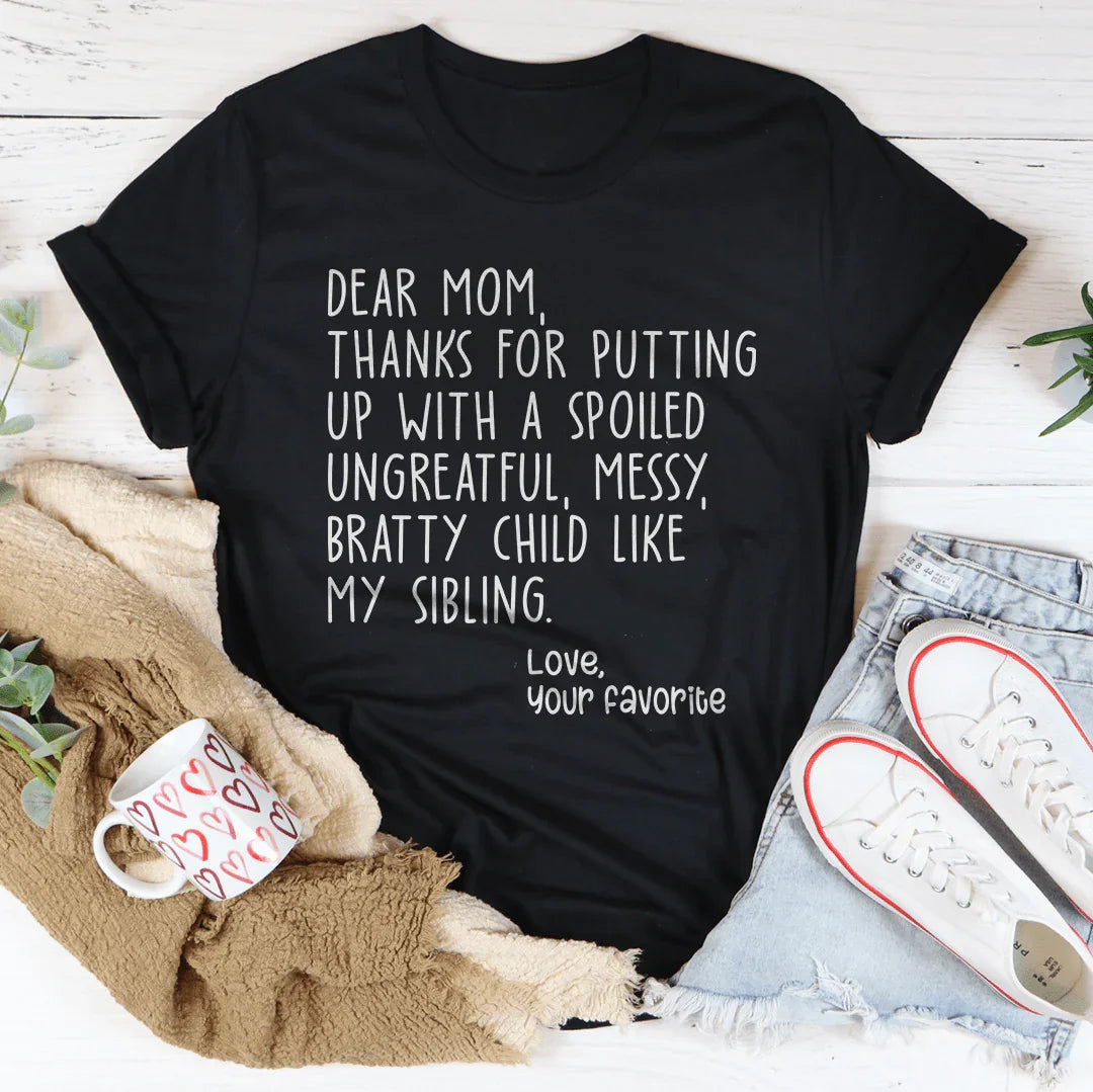 Dear Mom Graphic T-Shirt | Heartfelt Mother's Day Tee