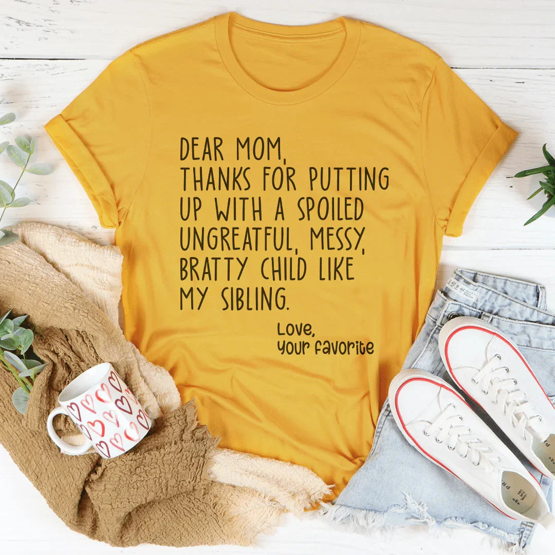Dear Mom Graphic T-Shirt | Heartfelt Mother's Day Tee