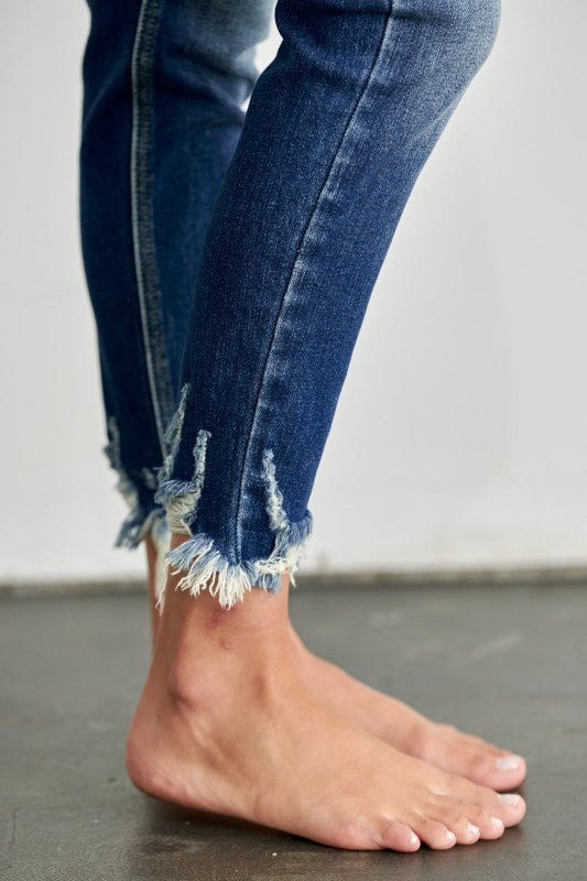 AT1090SKM High Rise Double Waist Band Ankle Skinny