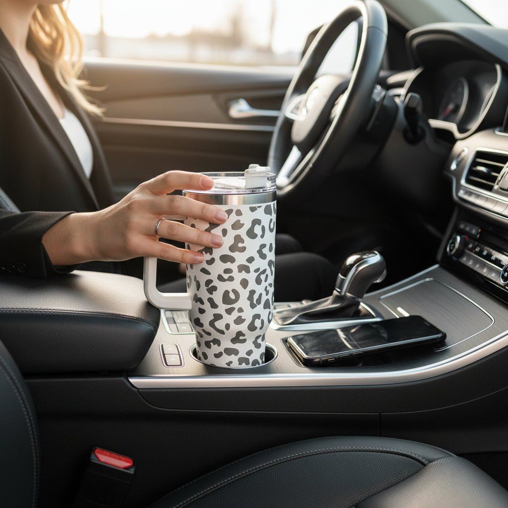 Engraved Leopard Print 40oz Insulated Tumbler