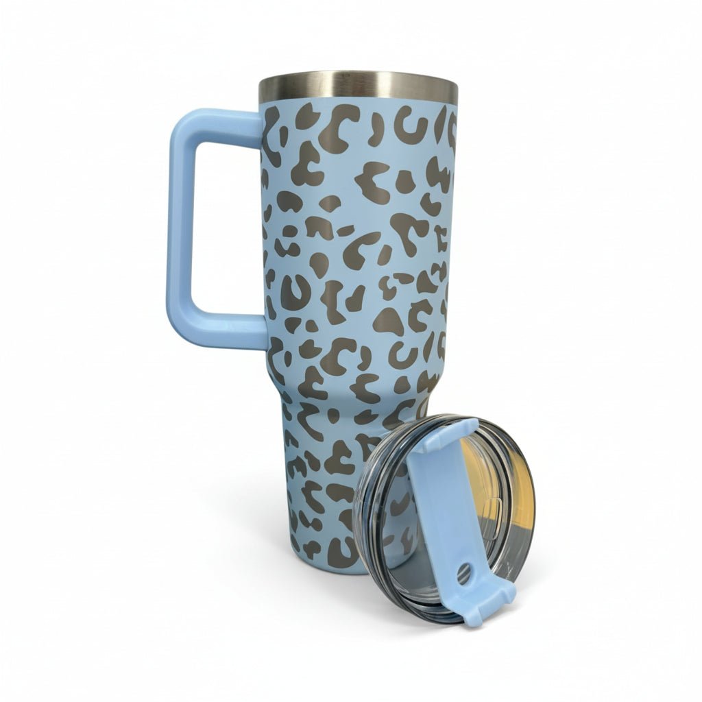 Engraved Leopard Print 40oz Insulated Tumbler