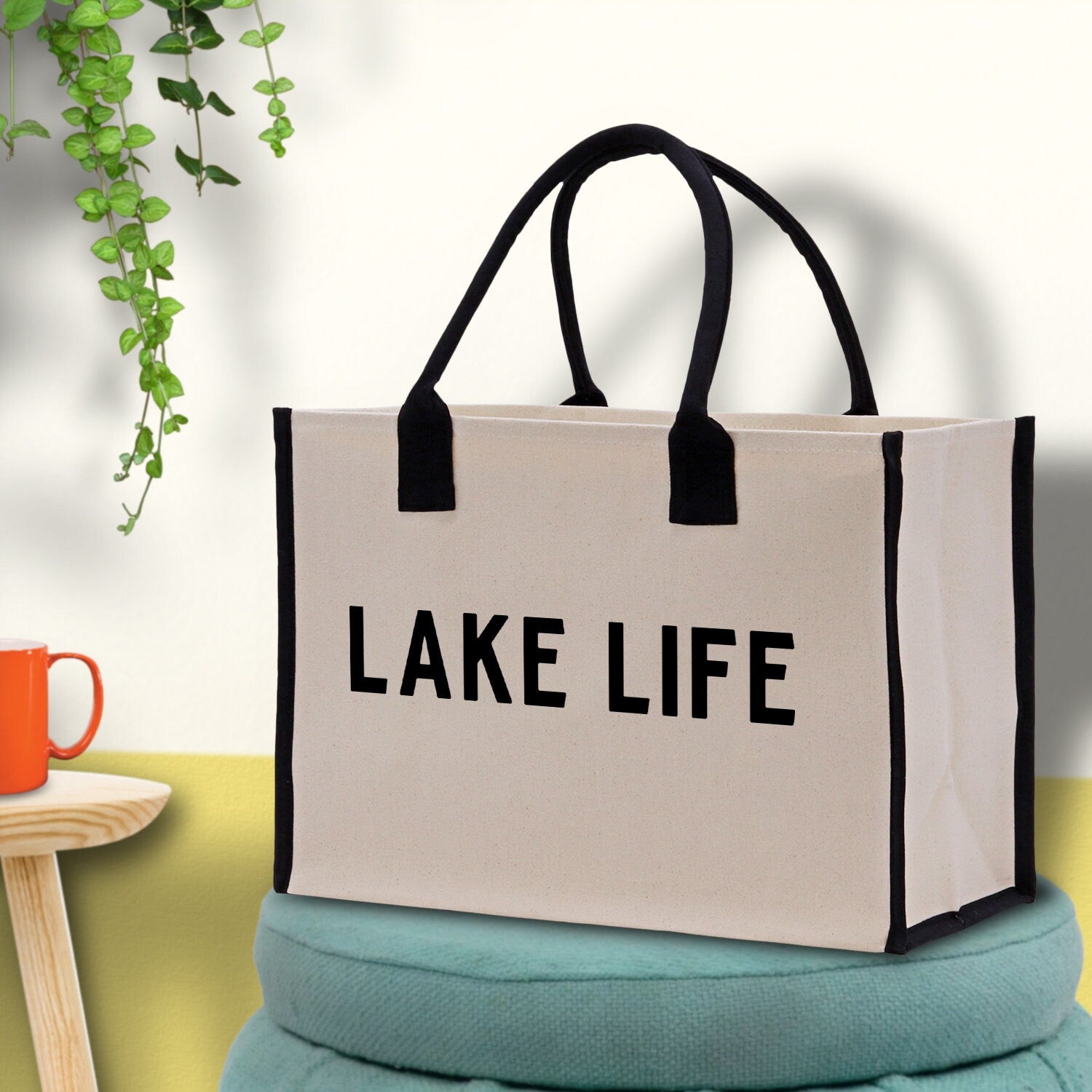 Lake Life Canvas Tote Bag