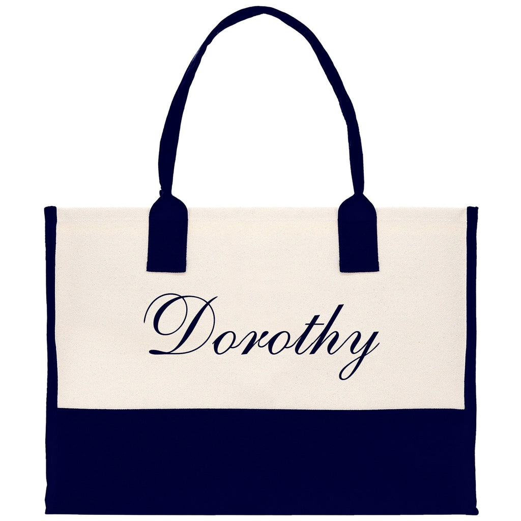 Monogram and Personalized Name Cotton Canvas Tote Bag Initial Tote Bag Letter Tote Bag Birthday Gift Bag Beach Bag Custom Monogrammed Bag