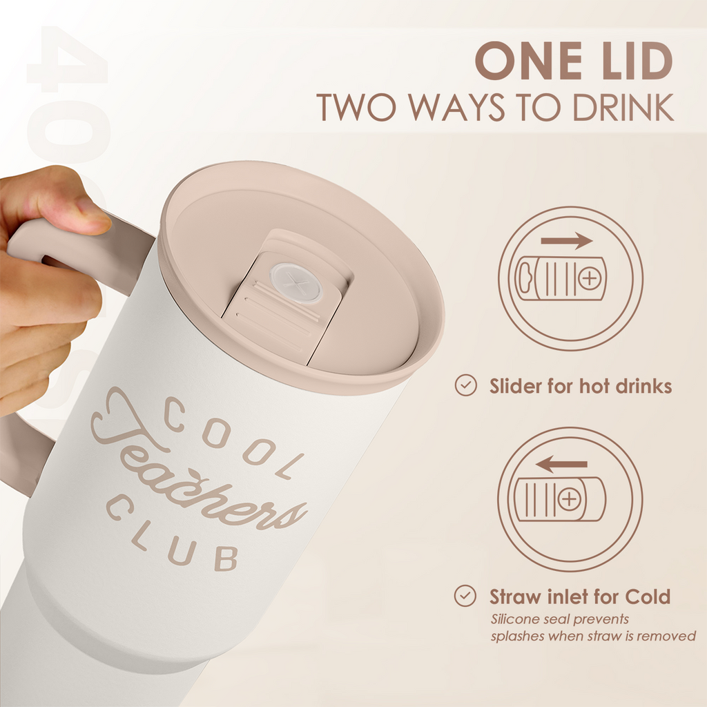 Teacher Appreciation Gift for Women - Stainless Steel Insulated Tumbler with Handle - Teachers Travel Coffee Mug Cup for Women Back to School Birthday Christmas, 40oz
