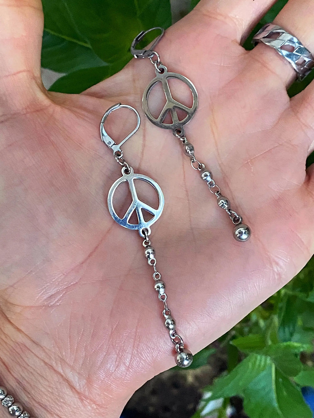 PEACE CHAIN EARRINGS
