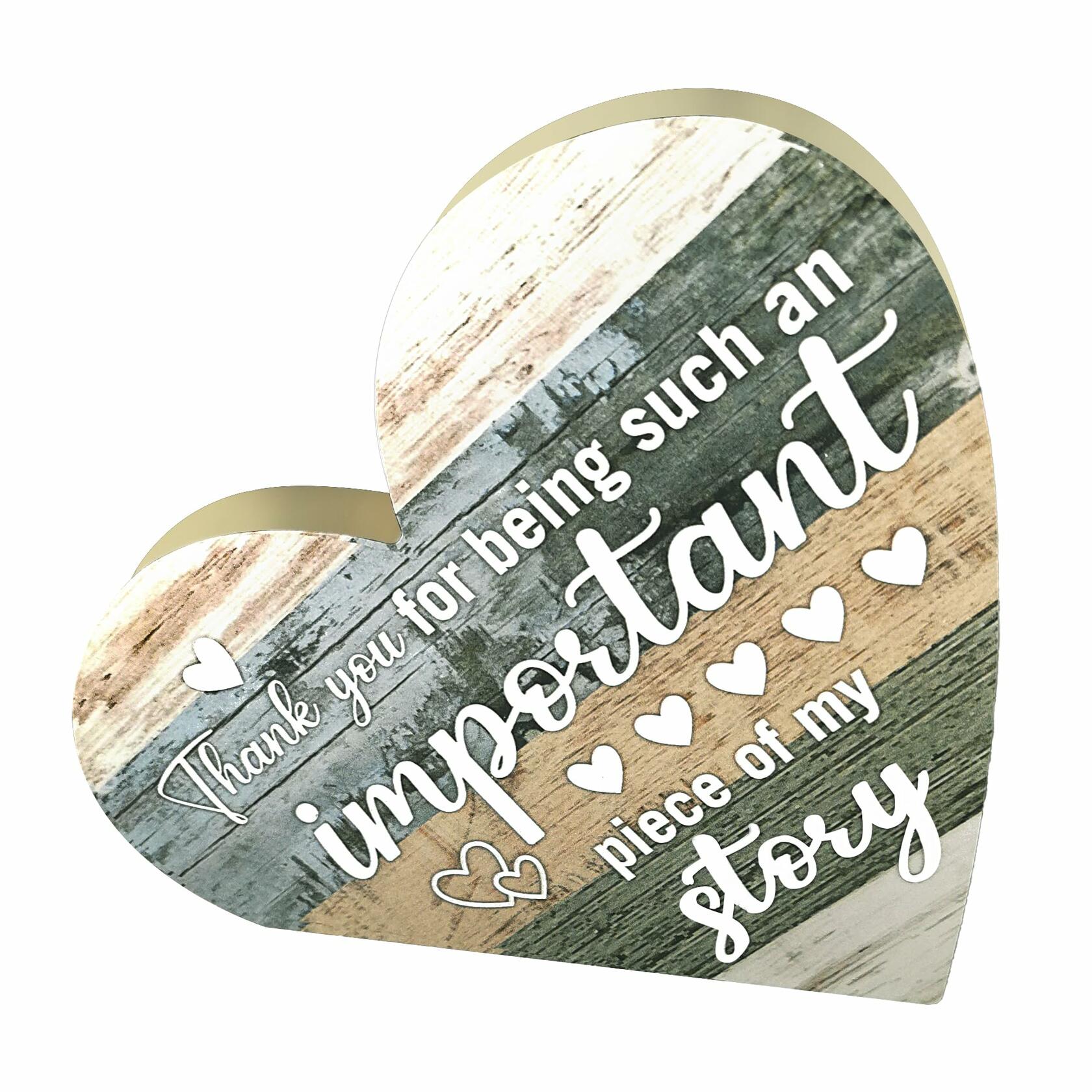 Wooden Heart Shaped Table Sign for Mom