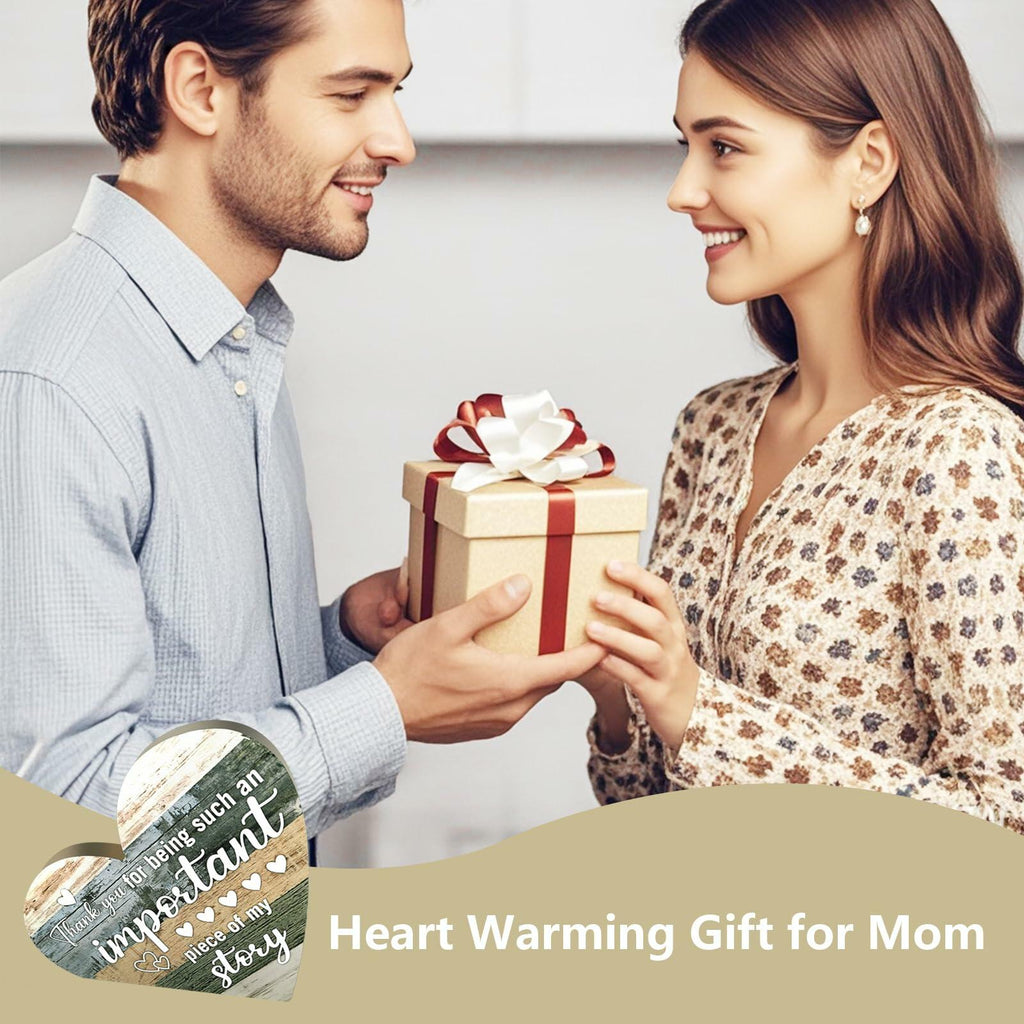 Wooden Heart Shaped Table Sign for Mom